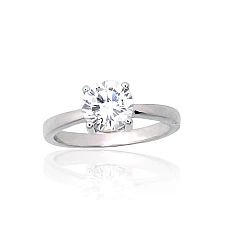 Серебряное кольцо, 16.5, 2.6 g, Серебро 925 проба, родий (покрытие), Цирконы
