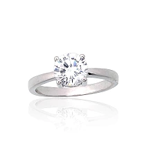 Серебряное кольцо, 17, 2.6 g, Серебро 925 проба, родий (покрытие), Цирконы