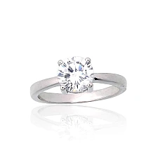 Серебряное кольцо, 18, 2.7 g, Серебро 925 проба, родий (покрытие), Цирконы
