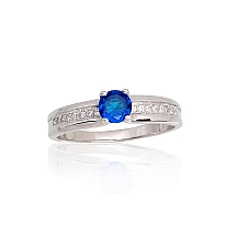Серебряное кольцо, 17, 2 g, Серебро 925 проба, родий (покрытие), Цирконы