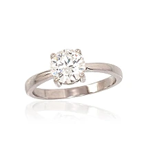 Серебряное кольцо, 16.5, 2.6 g, Серебро 925 проба, родий (покрытие), Цирконы
