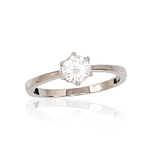 Серебряное кольцо, 16.5, 1.6 g, Серебро 925 проба, родий (покрытие), Цирконы