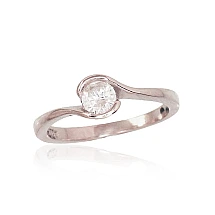 Серебряное кольцо, 16.5, 1.7 g, Серебро 925 проба, родий (покрытие), Цирконы