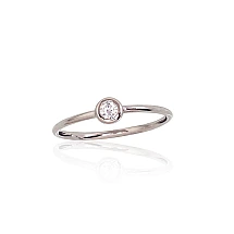 Серебряное кольцо, 16.5, 0.7 g, Серебро 925 проба, родий (покрытие), Цирконы