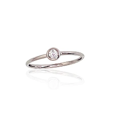 Серебряное кольцо, 17, 0.8 g, Серебро 925 проба, родий (покрытие), Цирконы