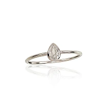Серебряное кольцо, 16.5, 0.8 g, Серебро 925 проба, родий (покрытие), Цирконы