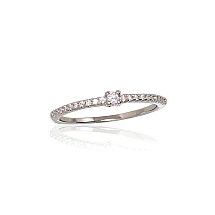 Серебряное кольцо, 18, 1 g, Серебро 925 проба, родий (покрытие), Цирконы