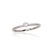 Серебряное кольцо, 18, 1.2 g, Серебро 925 проба, родий (покрытие), Цирконы