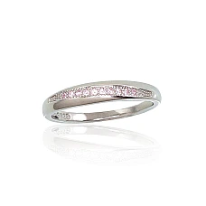 Серебряное кольцо, 15.5, 1.6 g, Серебро 925 проба, родий (покрытие), Цирконы