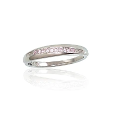 Серебряное кольцо, 17, 1.6 g, Серебро 925 проба, родий (покрытие), Цирконы