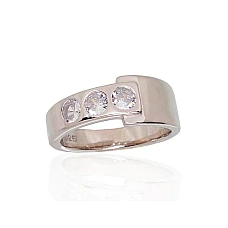Silver ring, 17, 5.9 g, Silver 925 fineness, Rhodium (Plating), Zirkons