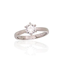 Серебряное кольцо, 16.5, 2.1 g, Серебро 925 проба, родий (покрытие), Цирконы