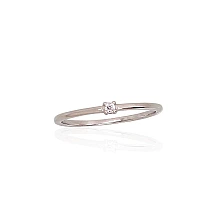 Серебряное кольцо, 17, 0.8 g, Серебро 925 проба, родий (покрытие), Цирконы