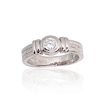 Серебряное кольцо, 17.5, 4.1 g, Серебро 925 проба, родий (покрытие), Цирконы