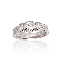 Серебряное кольцо, 17.5, 4.2 g, Серебро 925 проба, родий (покрытие), Цирконы