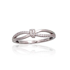 Серебряное кольцо, 18, 1.8 g, Серебро 925 проба, родий (покрытие), Цирконы