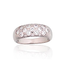Silver ring, 16.5, 3.9 g, Silver 925 fineness, Rhodium (Plating), Zirkons