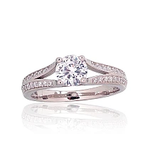 Серебряное кольцо, 16.5, 2.9 g, Серебро 925 проба, родий (покрытие), Цирконы