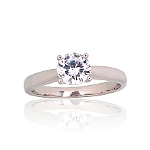 Серебряное кольцо, 17, 2.5 g, Серебро 925 проба, родий (покрытие), Цирконы