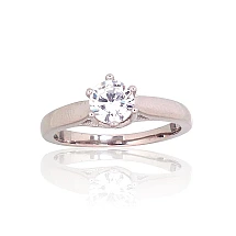 Серебряное кольцо, 17, 2.9 g, Серебро 925 проба, родий (покрытие), Цирконы