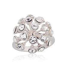 Серебряное кольцо, 18, 4.8 g, Серебро 925 проба, Кристаллы