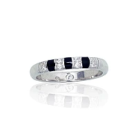 Серебряное кольцо, 15.5, 2.4 g, Серебро 925 проба, родий (покрытие), Цирконы , Ювелирная эмаль