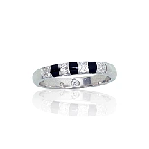 Sudraba gredzens, 15.5, 2.4 g, Sudrabs 925 prove, rodijs (pārklājums), Cirkoni , Juvelieru emalja