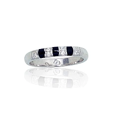 Серебряное кольцо, 15.5, 2.4 g, Серебро 925 проба, родий (покрытие), Цирконы , Ювелирная эмаль