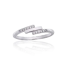 Серебряное кольцо, 17.5, 1.4 g, Серебро 925 проба, родий (покрытие), Цирконы