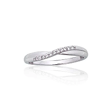 Серебряное кольцо, 17.5, 1.5 g, Серебро 925 проба, родий (покрытие), Цирконы