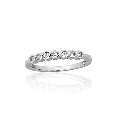 Серебряное кольцо, 15.5, 1.4 g, Серебро 925 проба, родий (покрытие), Цирконы