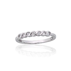 Серебряное кольцо, 18, 1.6 g, Серебро 925 проба, родий (покрытие), Цирконы
