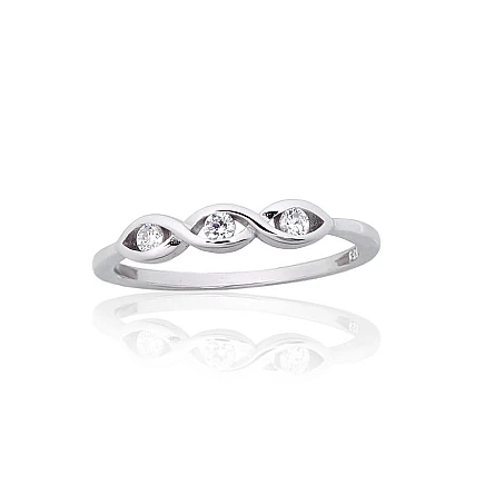 Women,  - Silver ring, 18, 1.4 g, Silver 925 fineness, Rhodium (Plating), Zirkons