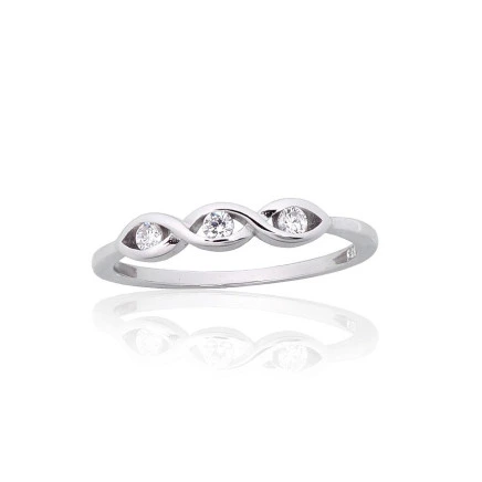 Women,  - Silver ring, 18, 1.5 g, Silver 925 fineness, Rhodium (Plating), Zirkons
