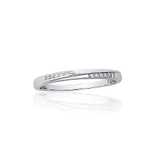 Silver ring, 16.5, 1.3 g, Silver 925 fineness, Rhodium (Plating), Zirkons