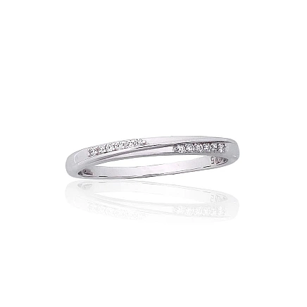Women,  - Silver ring, 17.5, 1.4 g, Silver 925 fineness, Rhodium (Plating), Zirkons