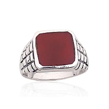 Silver ring, 20, 9.9 g, Silver 925 fineness, oxide (Plating), Carnelian