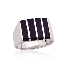 Серебряное кольцо, 20, 10.3 g, Серебро 925 проба, Оникс