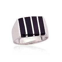 Silver ring, 21, 12 g, Silver 925 fineness, Onix