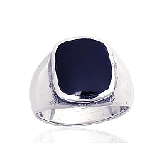 Серебряное кольцо, 20, 10.8 g, Серебро 925 проба, оксид (покрытие), Оникс