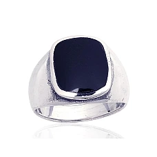 Серебряное кольцо, 20, 10.9 g, Серебро 925 проба, оксид (покрытие), Оникс