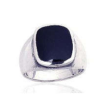 Silver ring, 21, 10.7 g, Silver 925 fineness, oxide (Plating), Onix