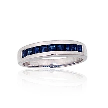 Серебряное кольцо, 17, 3.5 g, Серебро 925 проба, родий (покрытие), Сапфир