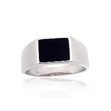 Silver ring, 20.5, 5 g, Silver 925 fineness, Rhodium (Plating), Onix