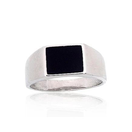 For man,  - Silver ring, 22, 5.2 g, Silver 925 fineness, Rhodium (Plating), Onix