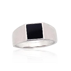 Silver ring, 20.5, 5.1 g, Silver 925 fineness, Rhodium (Plating), Onix