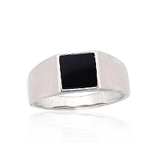 Silver ring, 21.5, 5.1 g, Silver 925 fineness, Rhodium (Plating), Onix