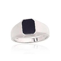 Silver ring, 20.5, 4.9 g, Silver 925 fineness, Rhodium (Plating), Onix