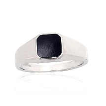 Silver ring, 19.5, 4 g, Silver 925 fineness, Rhodium (Plating), Onix