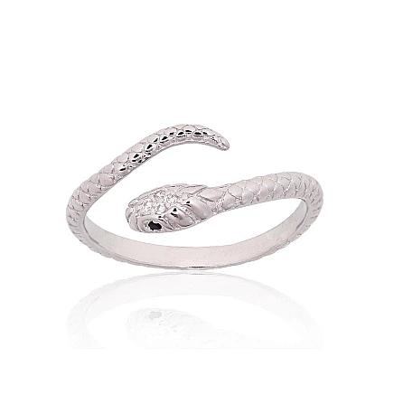 Women,  - Silver ring, 16.5, 2.1 g, Silver 925 fineness, Rhodium (Plating), Zirkons